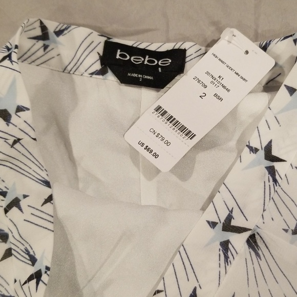 bebe High Waist Godet Mini Skirt Size 2 - Picture 2 of 4